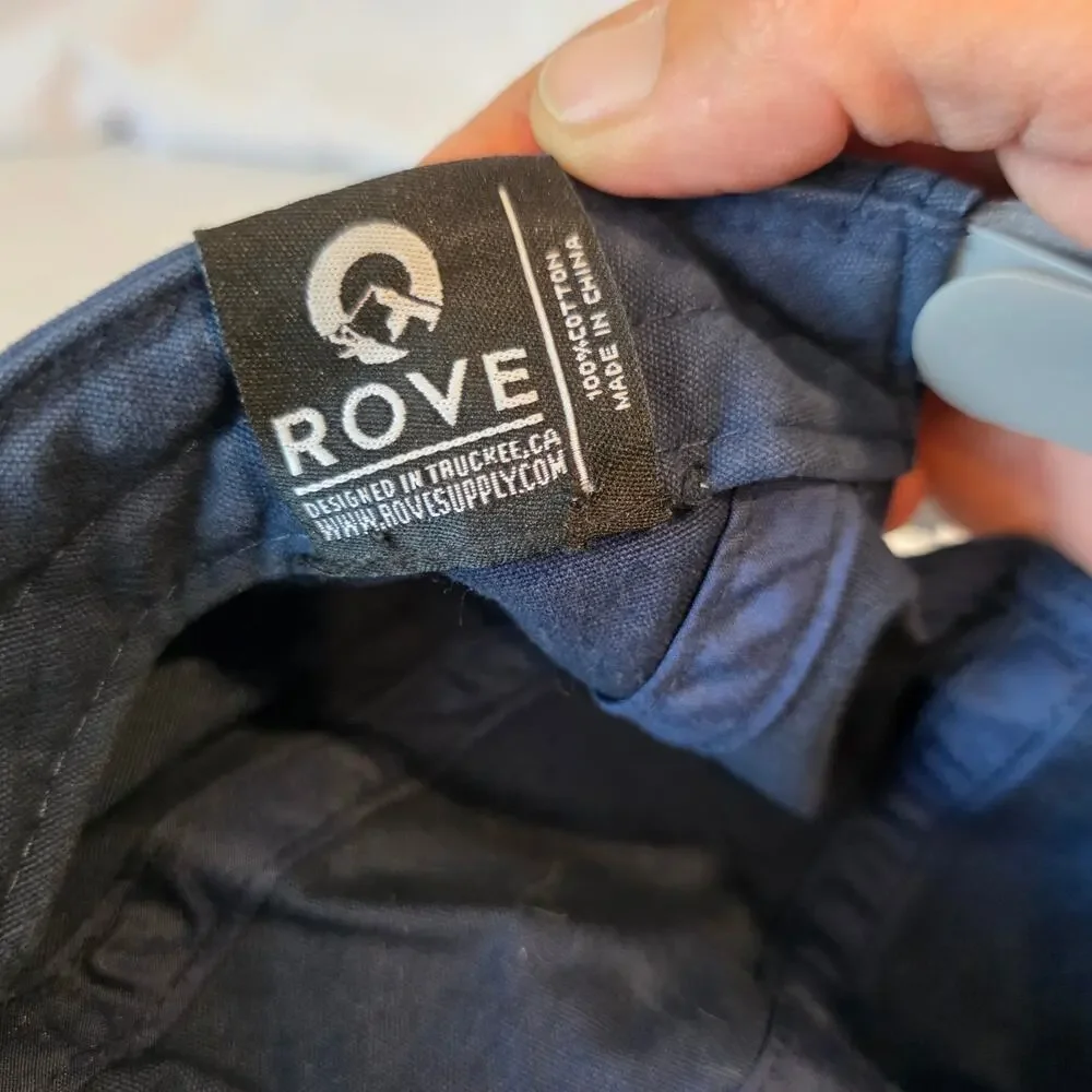 Rove Supply Yosemite 5 Panel Camper Hat Navy Blue Gray Strapback